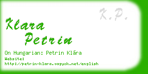 klara petrin business card